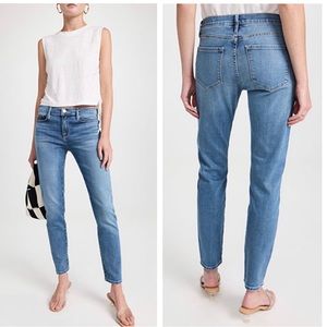 FRAME Le Garçon Mid Rise Slouchy Straight Fit Jeans in SILVA SIZE 23 NWT
